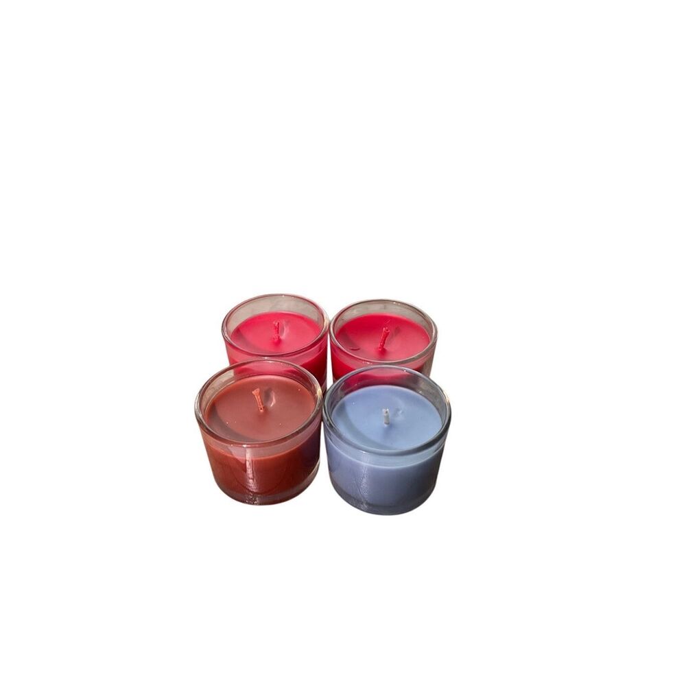 Homeworx by Slatkin & Co Set of 4 Glass Jar Candles‎ 1.3 oz Christmas Scents New